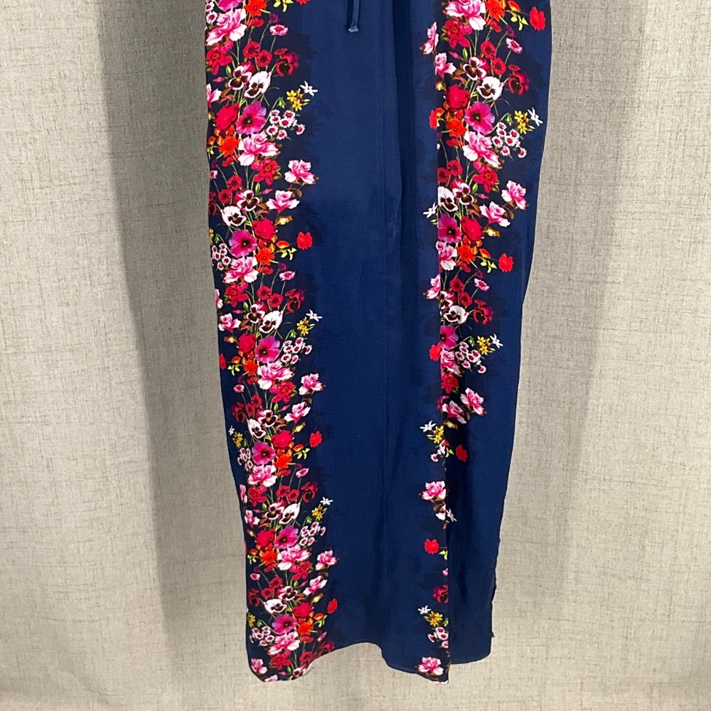 Anthropologie Maxi Dress Womens XS Navy Floral Halter Wedding Guest Spring NEW - Picture 7 of 13